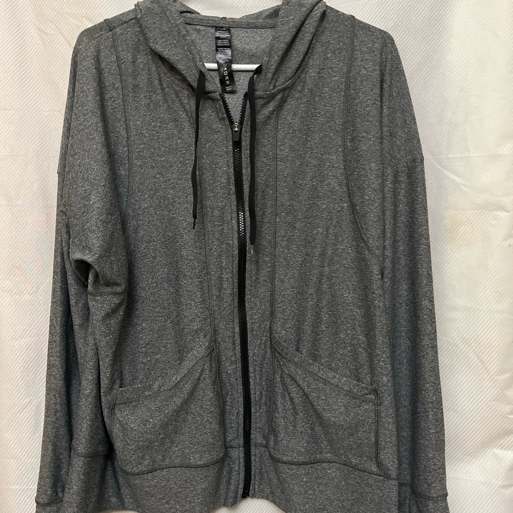 RBX Charcoal Gray Hooded Jacket Zip‎ front with pockets L. Great condition